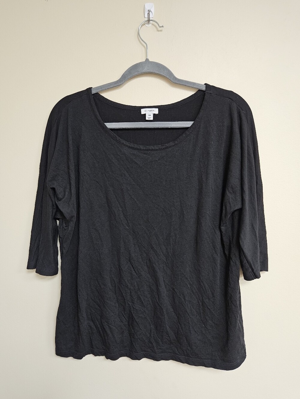 Cuyana Pima Cotton Modal Split Back Top Casual S